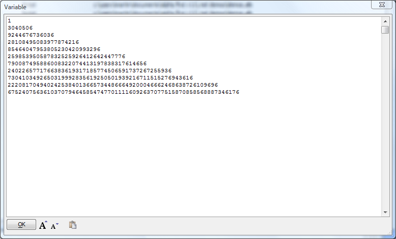 Bigint Sample Result